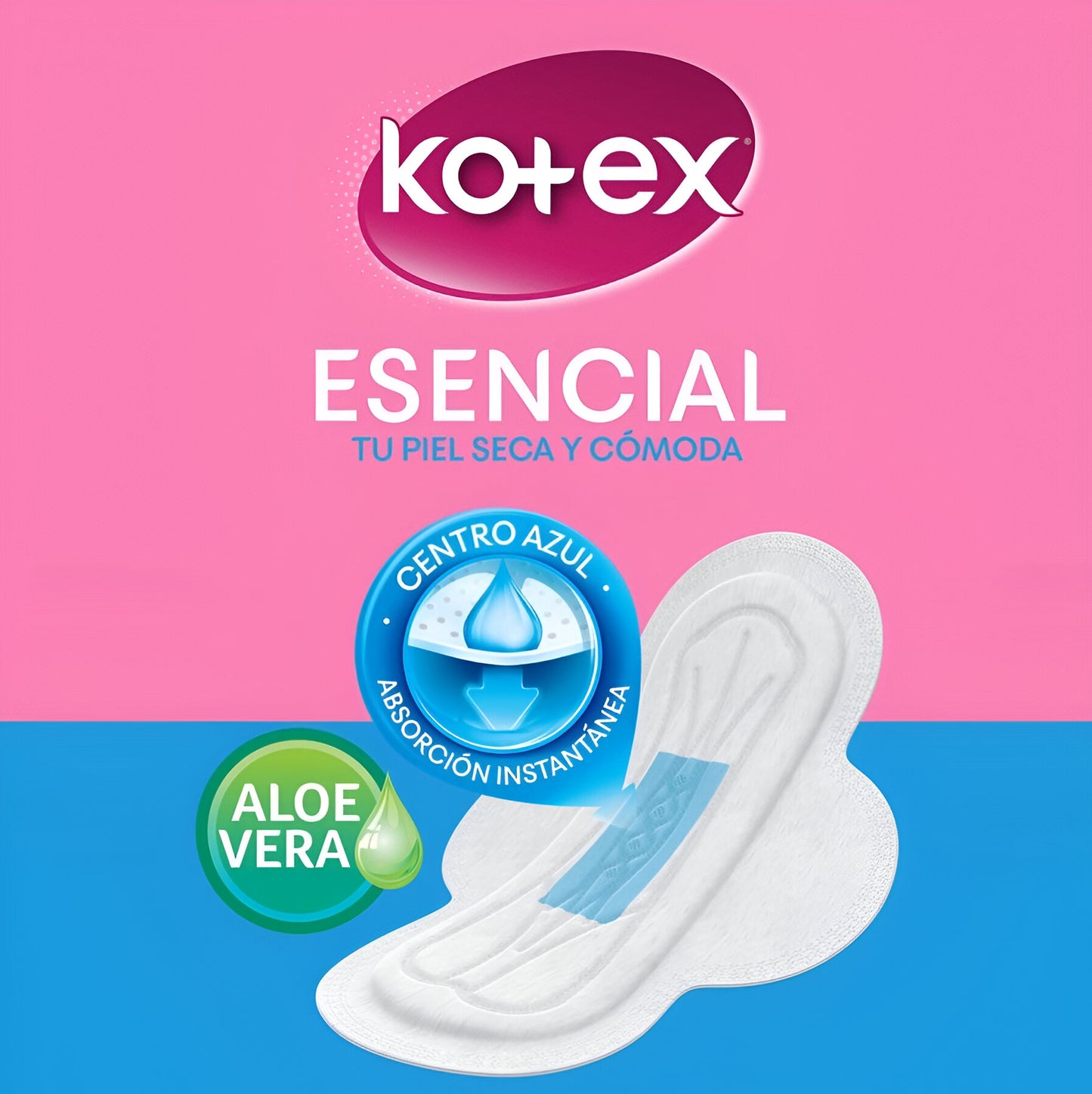 Toallas Femeninas Kotex Esencial Normal Con Alas - Paquete de 10 Unidades