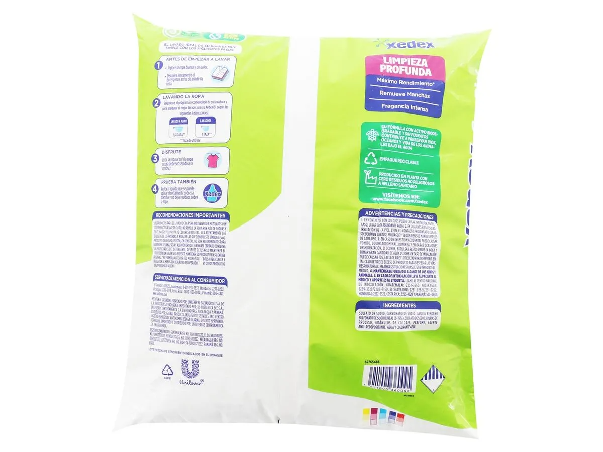 Detergente en polvo Xedex 500 gramos (1.1 libras)