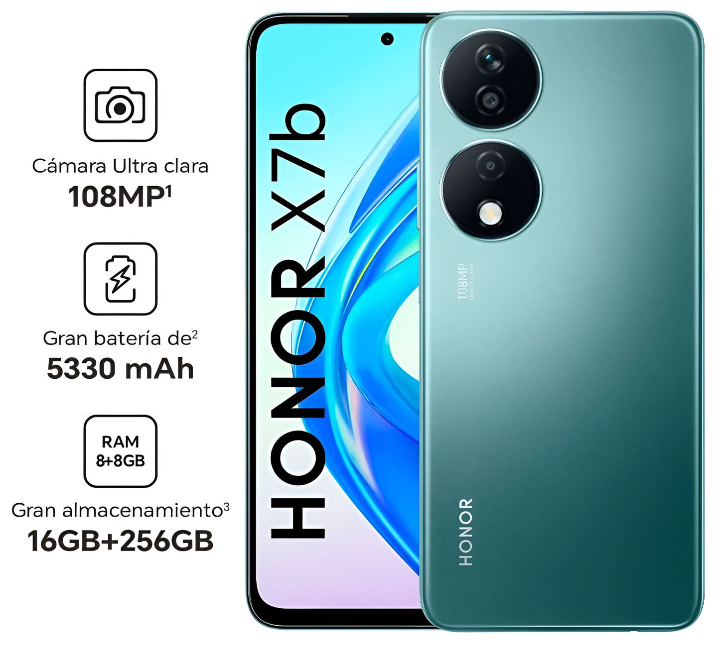 Honor X7b Cámara 108MPX Memoria ROM 128GB