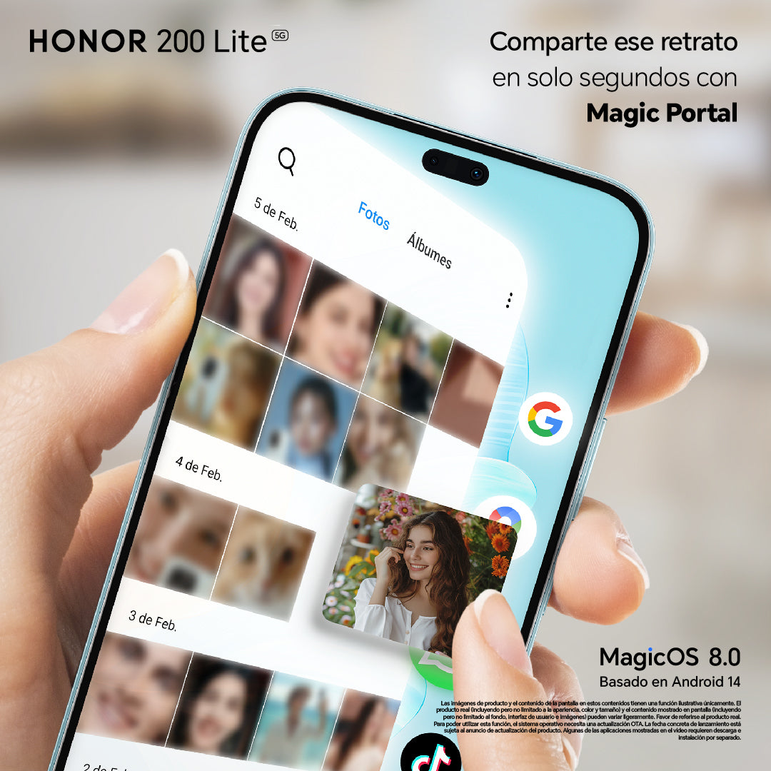 Honor 200 lite Cámara 108MPX Memoria ROM 256GB