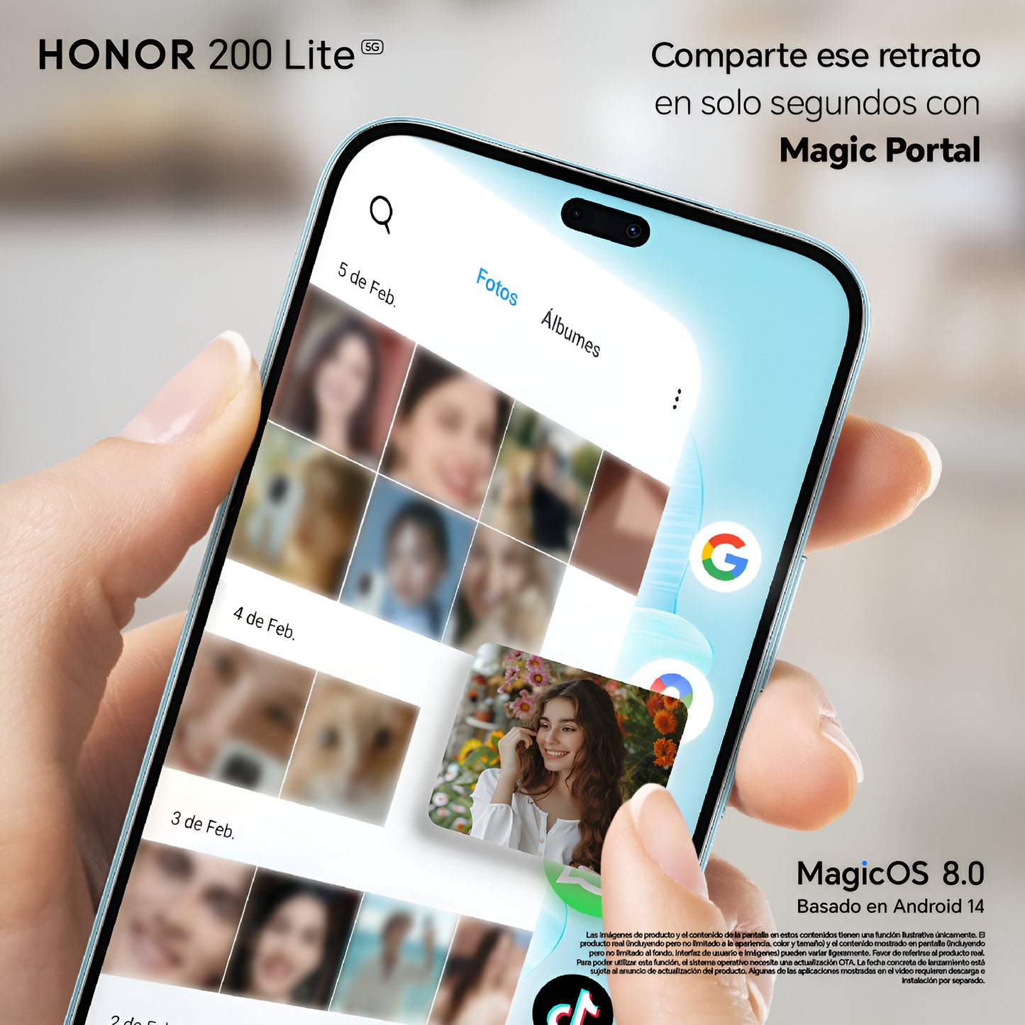 Honor 200 lite Cámara 108MPX Memoria ROM 256GB