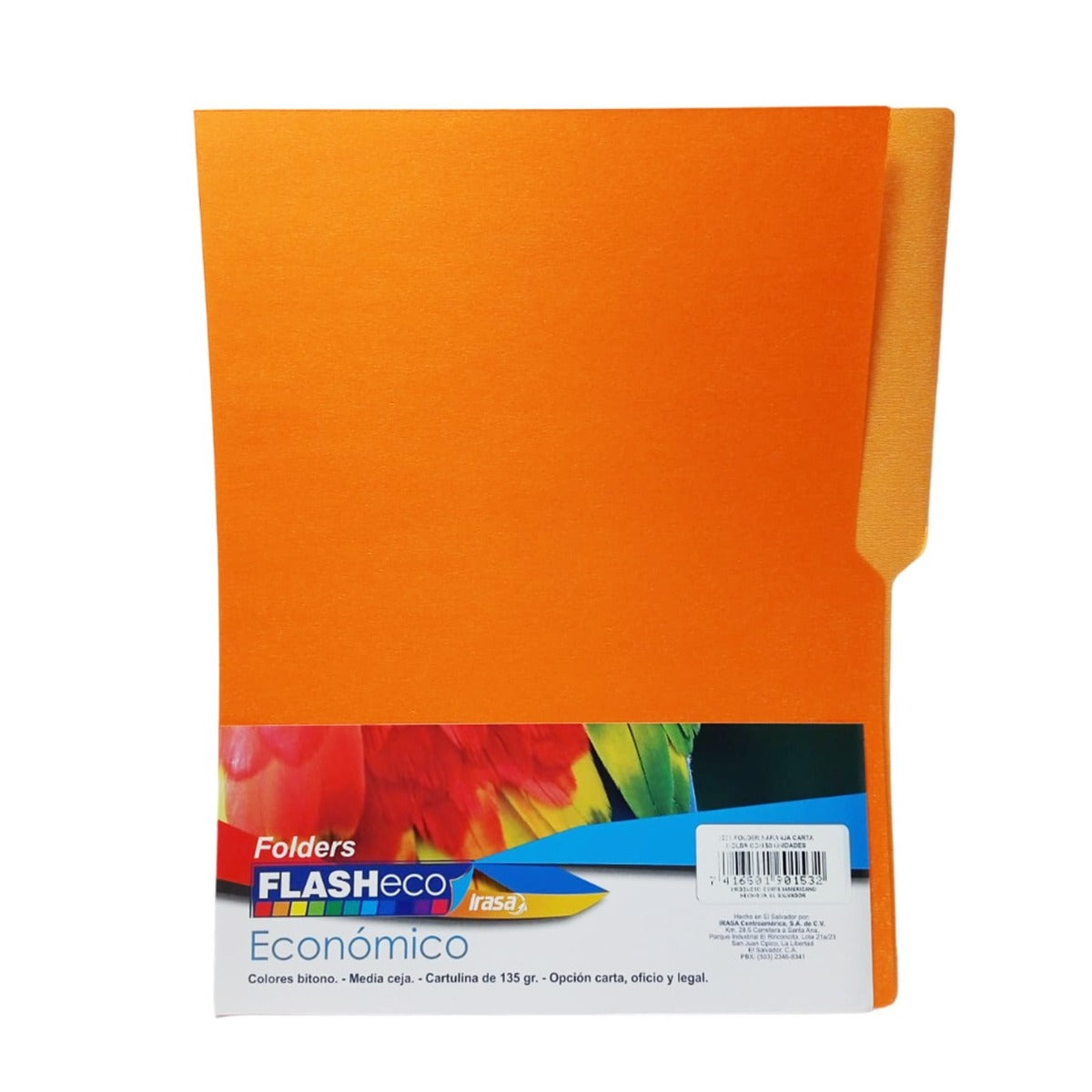 Folder Color Naranja Paquete de 50 Unidades