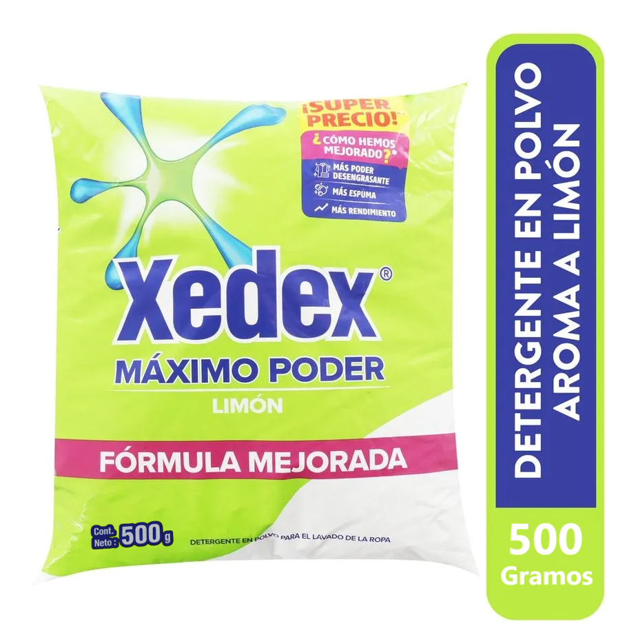 Detergente en polvo Xedex 500 gramos (1.1 libras)