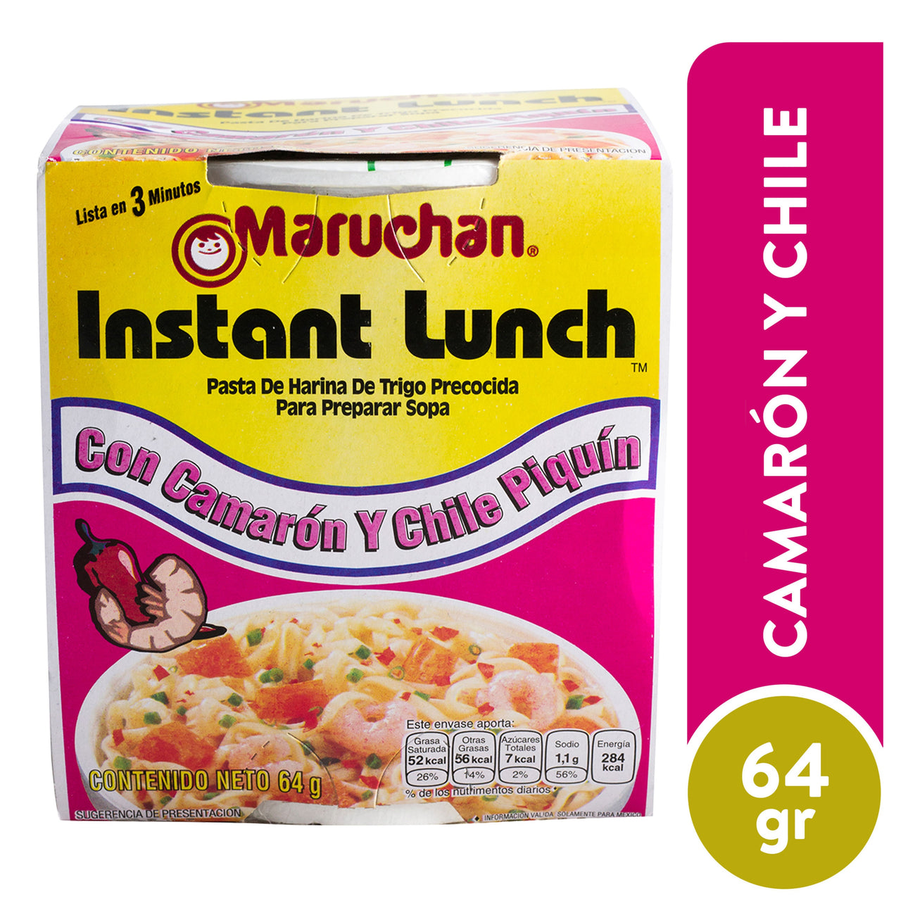 Sopa Maruchan sabor a camarón picante - 64 gramos