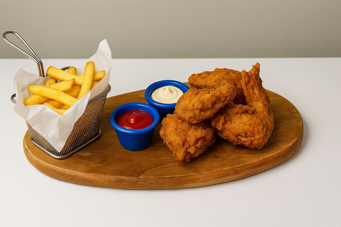 Alitas de pollo con papas