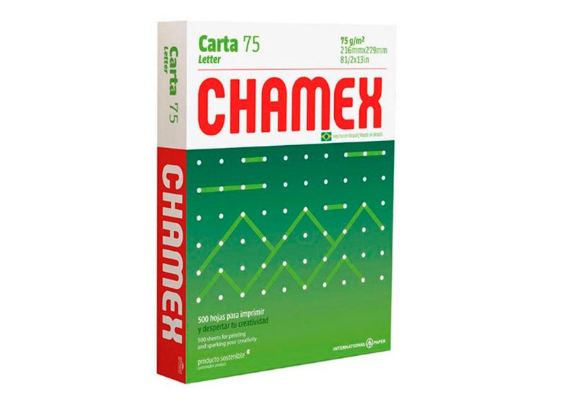 Papel Bond Carta #40 8 1/2X11 75 Gramos Chamex 500 Hojas