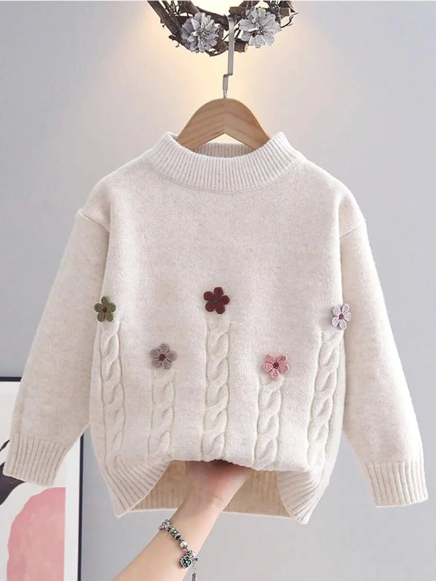 Suéter de niña con estampado floral tejido para Niñas