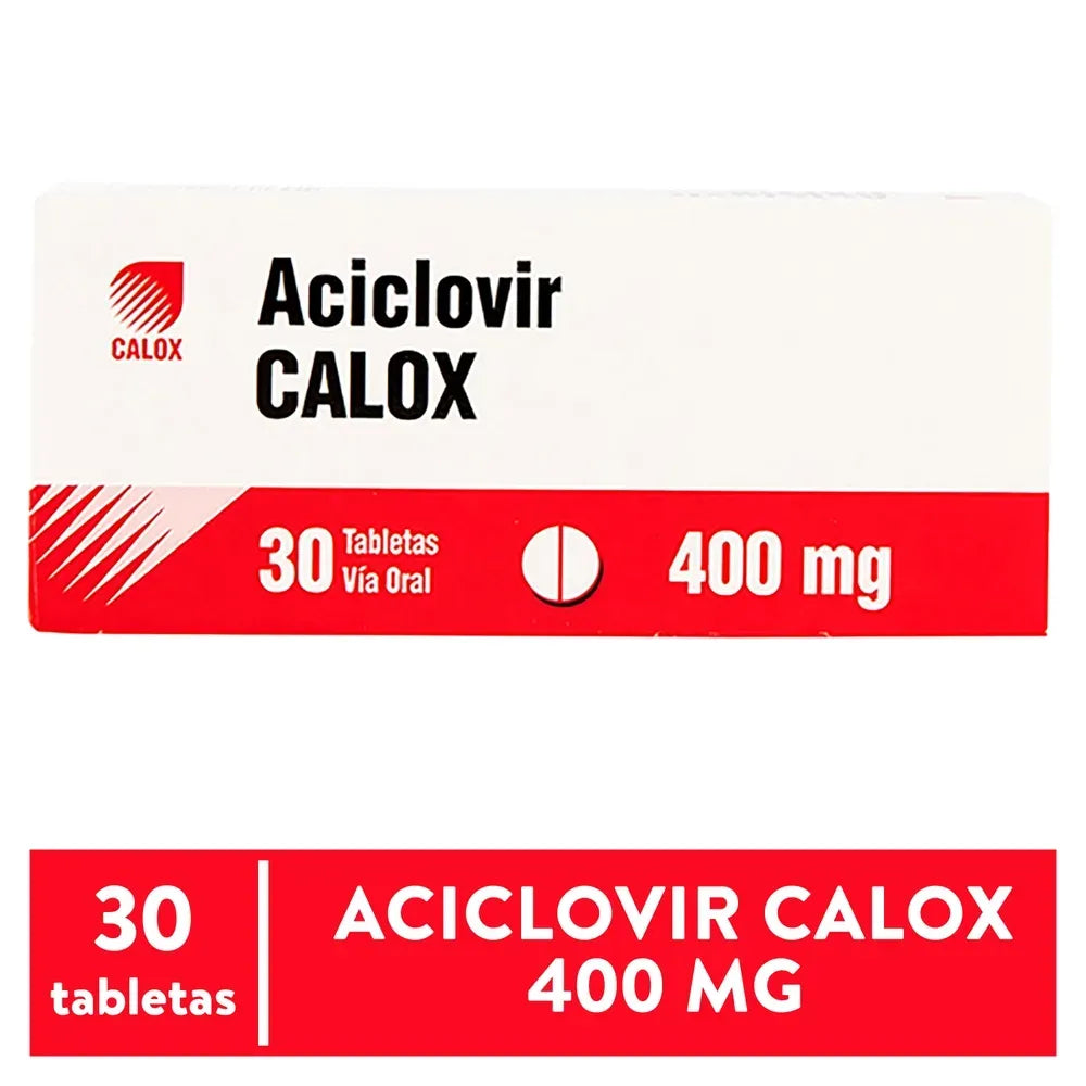 Tabletas Aciclovir De Calox 400mg- 30 Unidades -Precio indicado por Unidad-