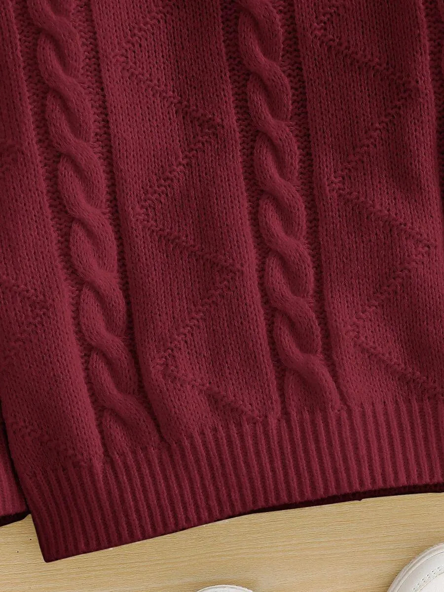 Suéter de cuello alto sólido, cómodo y versátil para niños