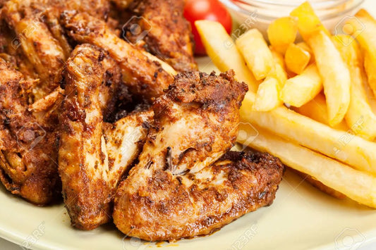 5 Alitas de pollo con papas