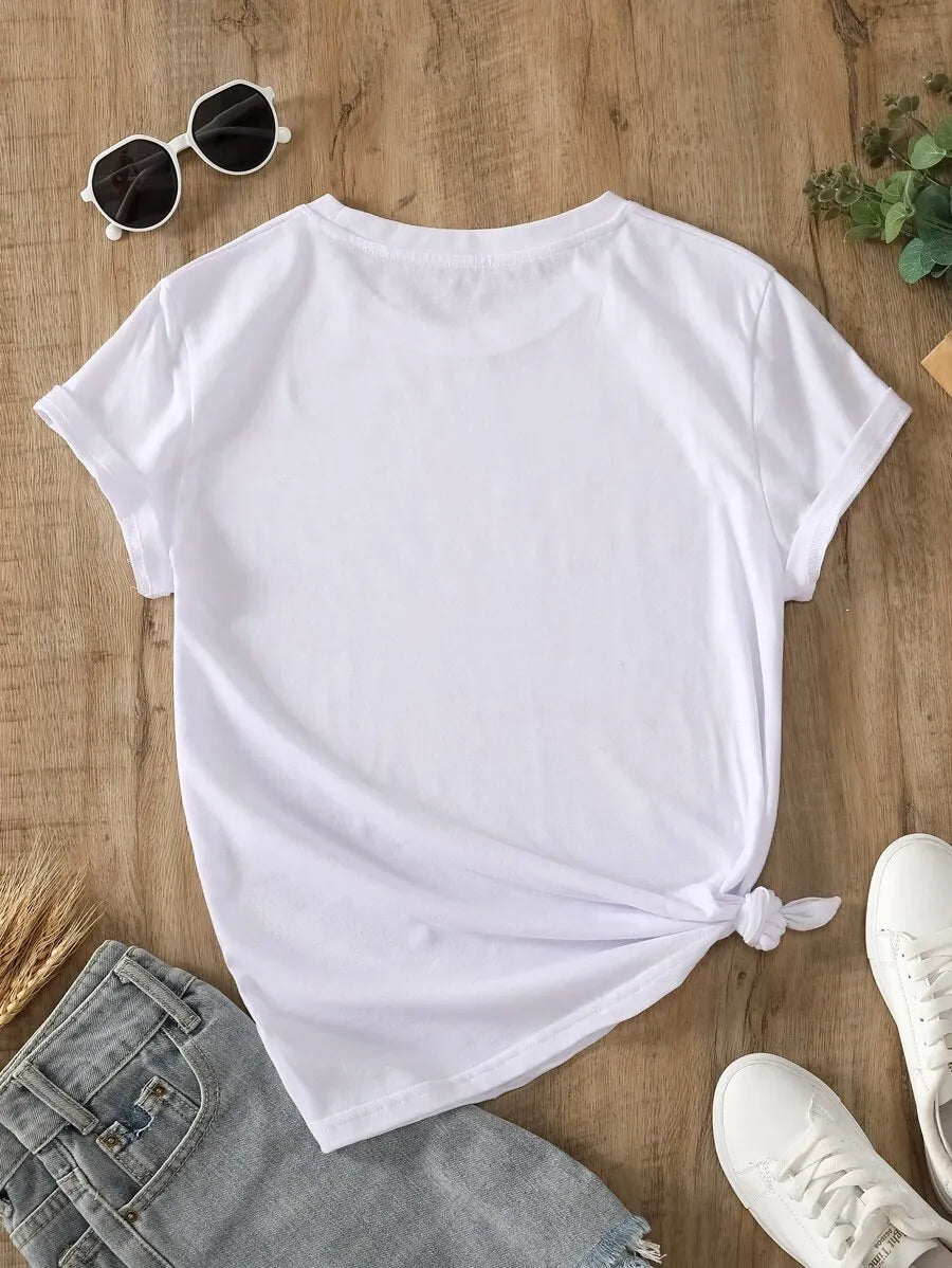 Camiseta unicolor de cuello redondo
