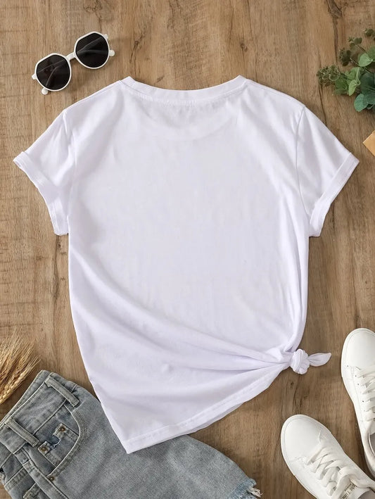 Camiseta unicolor de cuello redondo