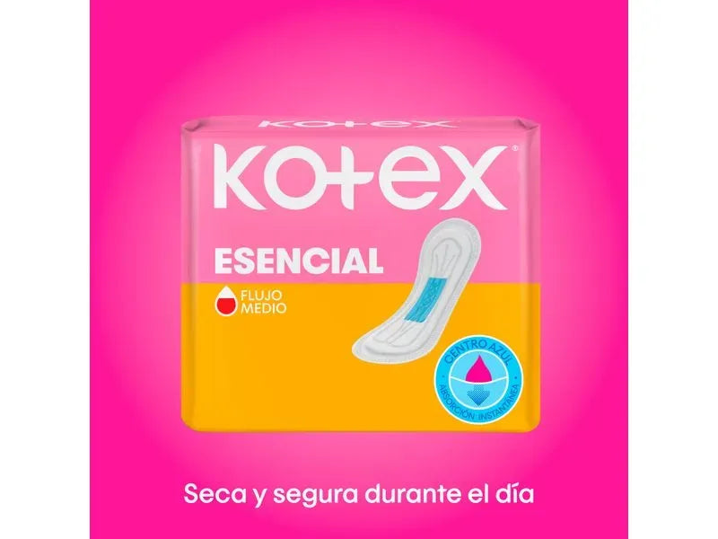 Toallas Femeninas Kotex Esencial Normal Alas Aloe Vera - 10Uds