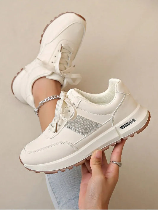 Tenis casuales para mujeres, beige