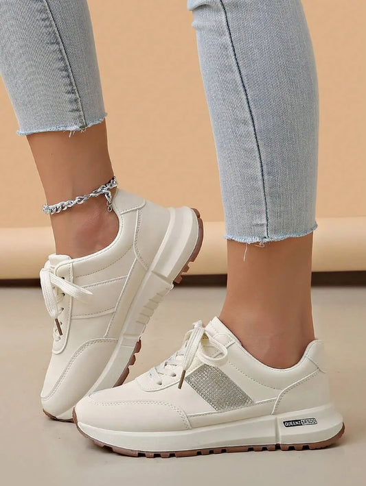 Tenis casuales para mujeres, beige