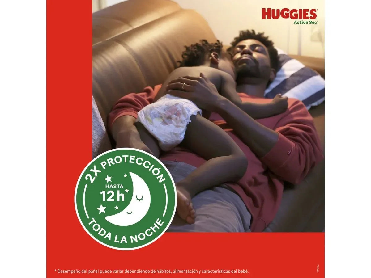 Pañales Huggies Active Etapa 4/XG Xtra-Flex, 12-15kg, Edición Limitada Disney - 108Uds