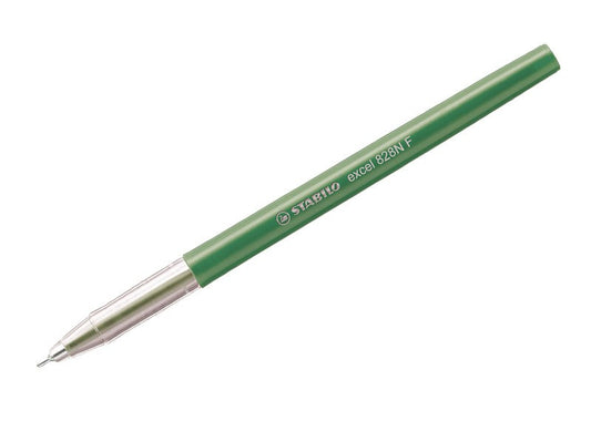 Lapicero punta fija color verde, tinta azul