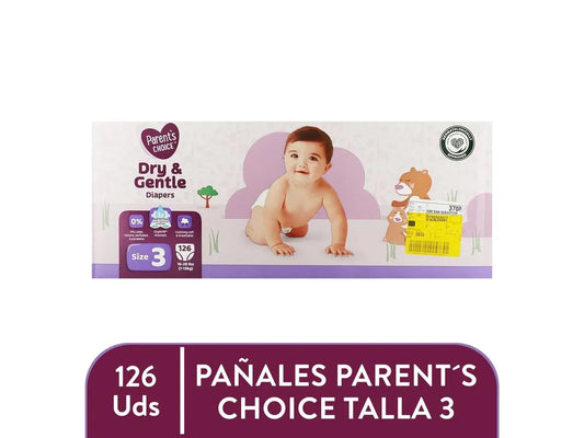 Pañales Parent's Choice Dry and Gentle T3 - 126 Unidades
