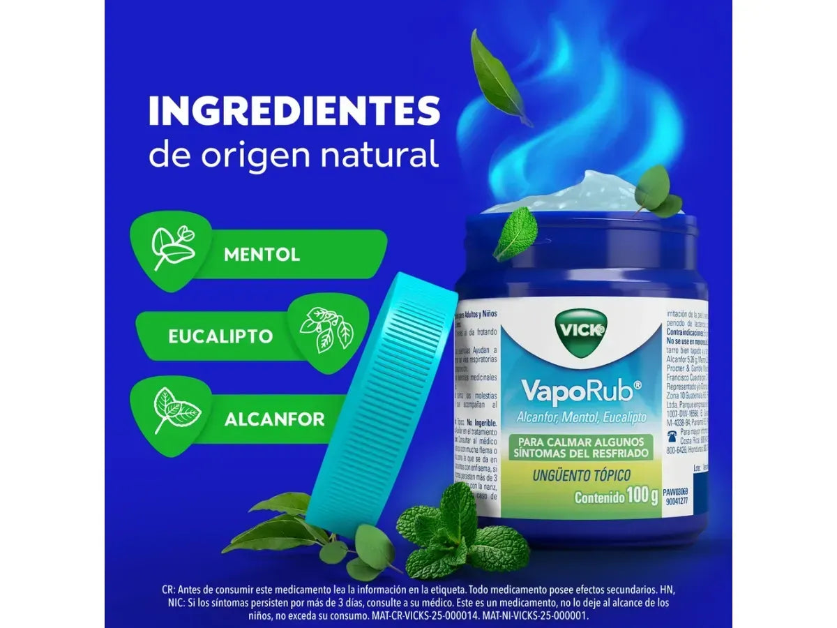 Ungüento Vick VapoRub Alivia Congestión Nasal - 100 g