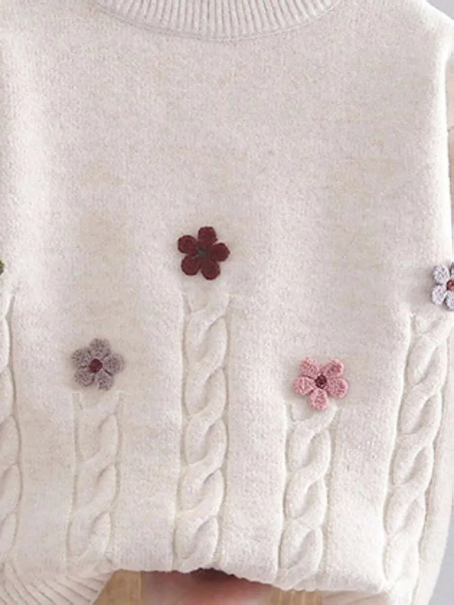 Suéter de niña con estampado floral tejido para Niñas