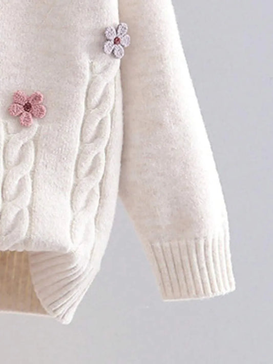 Suéter de niña con estampado floral tejido para Niñas